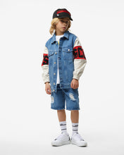 Load image into Gallery viewer, Junior Gcds Logo Band Denim Jacket: Boy Outerwear Multicolor | GCDS Spring/Summer 2023
