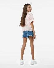 Load image into Gallery viewer, Junior Cherry Striped Cotton Shirt: Girl Shirts Pink | GCDS Spring/Summer 2023
