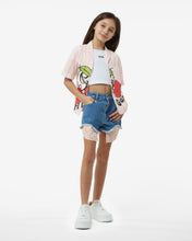 Load image into Gallery viewer, Junior Cherry Striped Cotton Shirt: Girl Shirts Pink | GCDS Spring/Summer 2023
