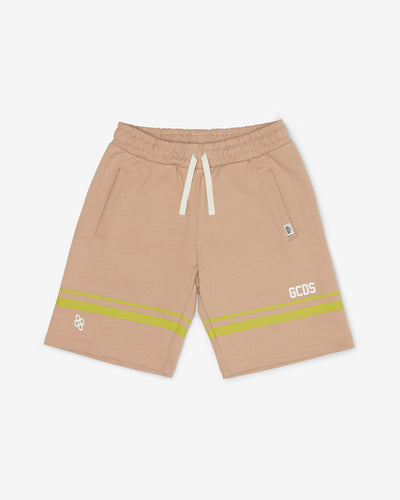 Junior Gcds Low Logo Band Bermuda: Boy Trousers & Shorts Beige | GCDS Spring/Summer 2023