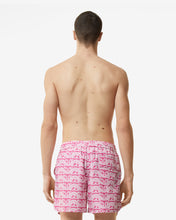 Load image into Gallery viewer, All-Over Waved Logo Print Swim Shorts : Men Swimwear Fuchsia | GCDS Spring/Summer 2023
