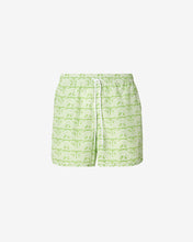 Load image into Gallery viewer, All-Over Waved Logo Print Swim Shorts : Men Swimwear Lime | GCDS Spring/Summer 2023
