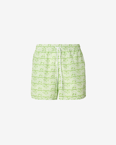 All-Over Waved Logo Print Swim Shorts : Men Swimwear Lime | GCDS Spring/Summer 2023