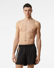Load image into Gallery viewer, Reflective Print Logo Swim Shorts : Men Swimwear Black | GCDS Spring/Summer 2023
