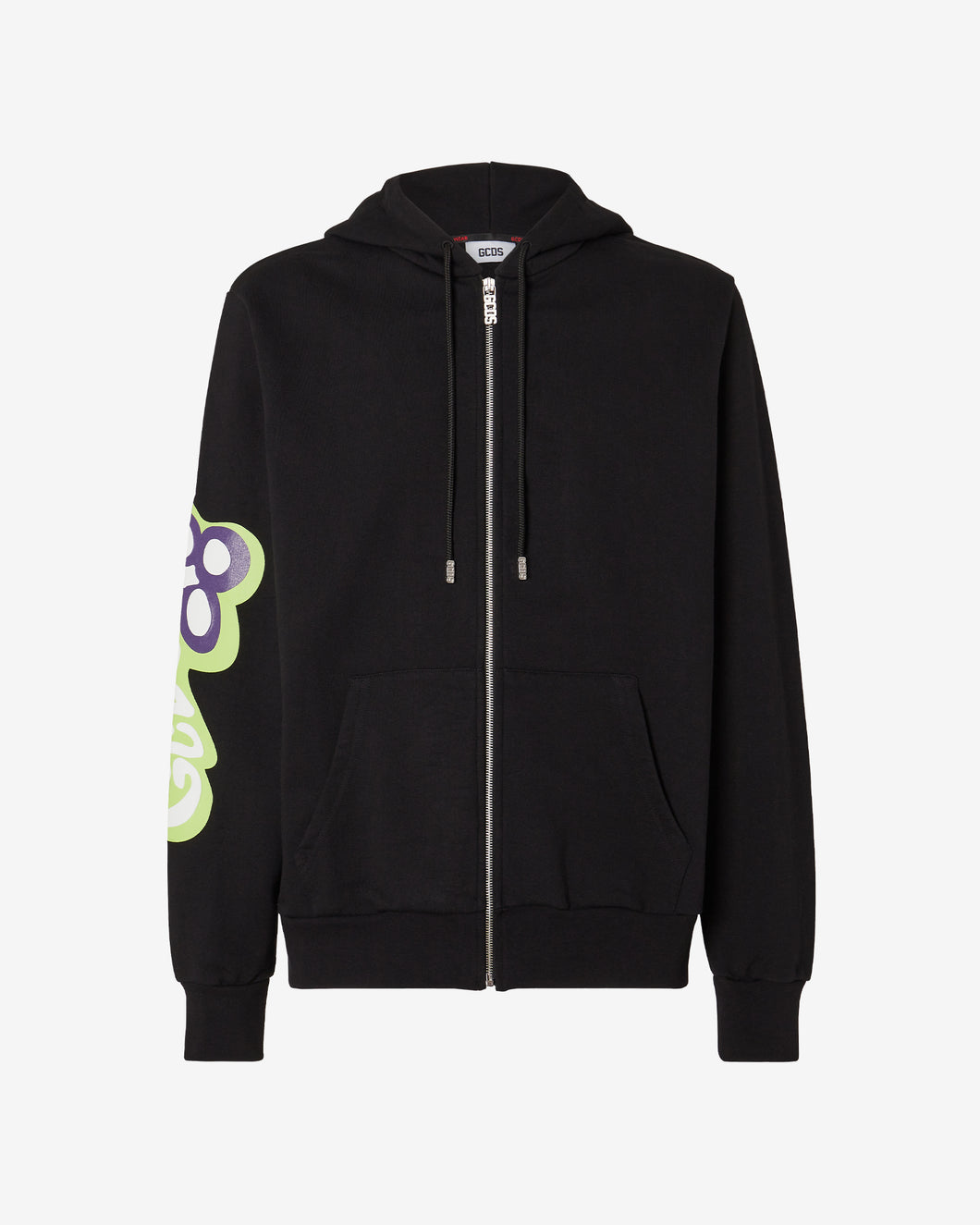 Checkboard Print Zip-Up Regular Hoodie : Men Hoodie Black | GCDS Spring/Summer 2023