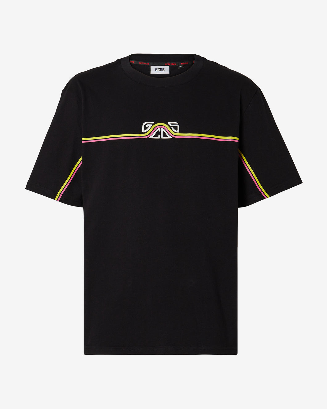 Waved Logo Loose T-Shirt : Men T-shirts Black | GCDS Spring/Summer 2023