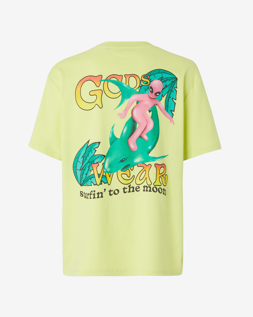 Surfing Wirdo Printed Loose T-Shirt : Men T-shirts Lime | GCDS Spring/Summer 2023
