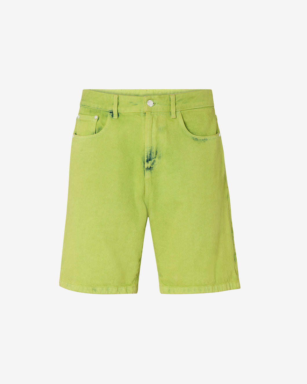 Bucket Bleached Bermuda : Men Trousers Lime | GCDS Spring/Summer 2023