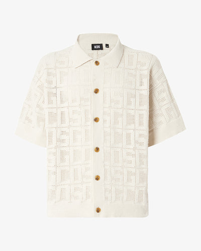 Gcds Monogram Macramè Shirt : Men Knitwear Off White | GCDS Spring/Summer 2023