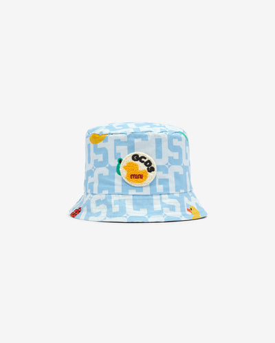 Baby Gcds Monogram Animals Bucket Hat: Boy Hats Light Blue | GCDS Spring/Summer 2023