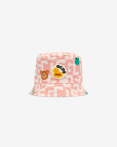 Baby Gcds Monogram Animals Bucket Hat: Girl Hats Pink | GCDS Spring/Summer 2023