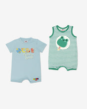 Load image into Gallery viewer, Gcds Frog Two-Piece Baby Romper Set: Boy Playsuits and Gift Set Light Blue | GCDS Spring/Summer 2023
