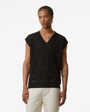 Load image into Gallery viewer, Gcds Monogram Macramè Gilet : Men Knitwear Black | GCDS Spring/Summer 2023

