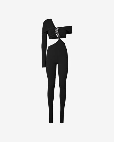 Logo Chain Jumpsuit : Women Dress Black | GCDS Spring/Summer 2023