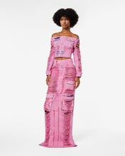 Load image into Gallery viewer, Denim Frayed Jacket : Women Outerwear Pink | GCDS Spring/Summer 2023
