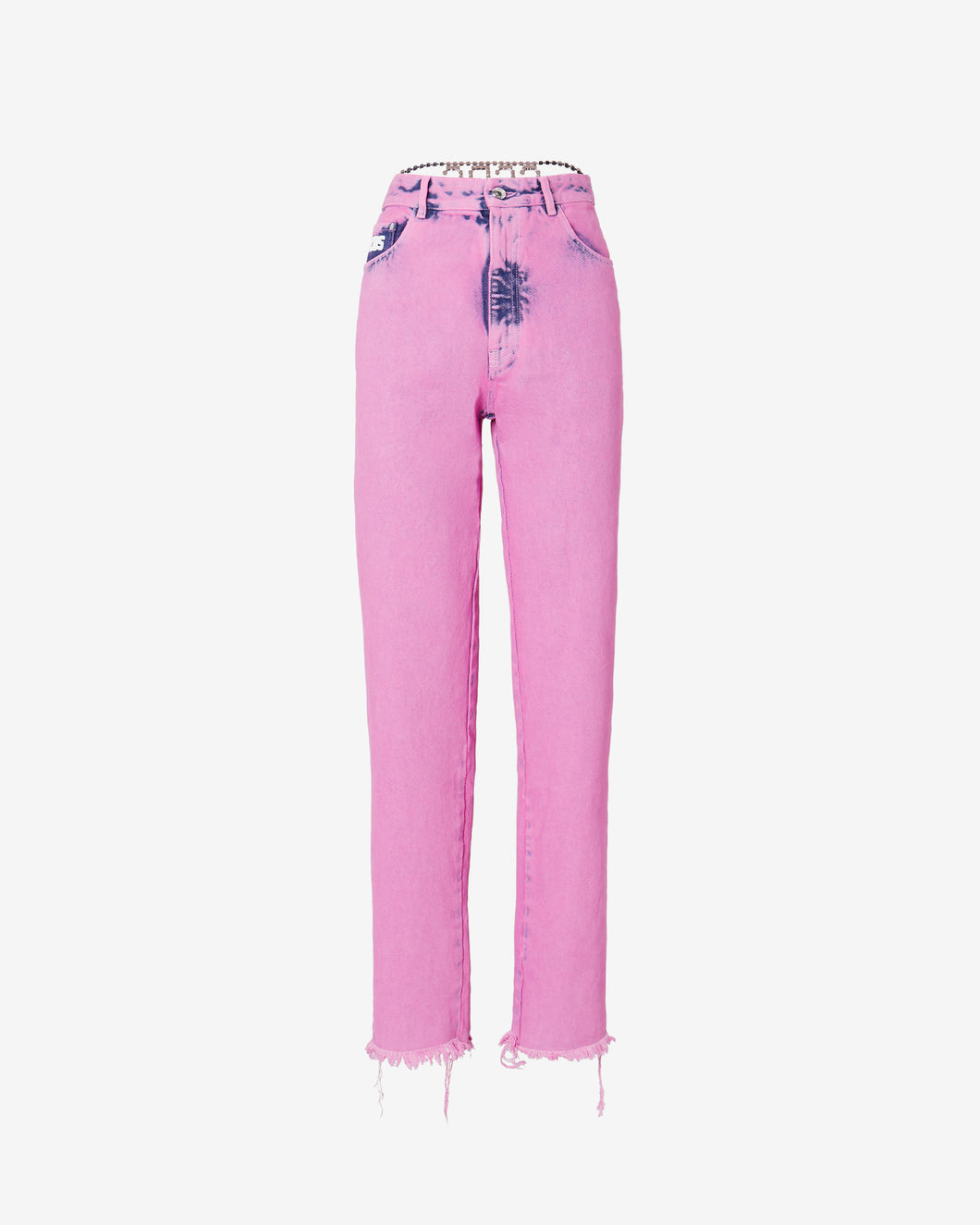 Gcds Bling Denim Trousers : Women Trousers Pink | GCDS Spring/Summer 2023