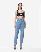 Load image into Gallery viewer, Choker Denim Trousers : Women Trousers New Light Blue | GCDS Spring/Summer 2023

