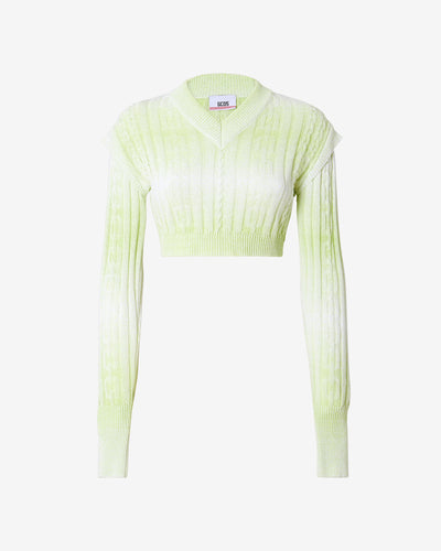 Gcds Braids Crop Top : Women Knitwear Lime | GCDS Spring/Summer 2023