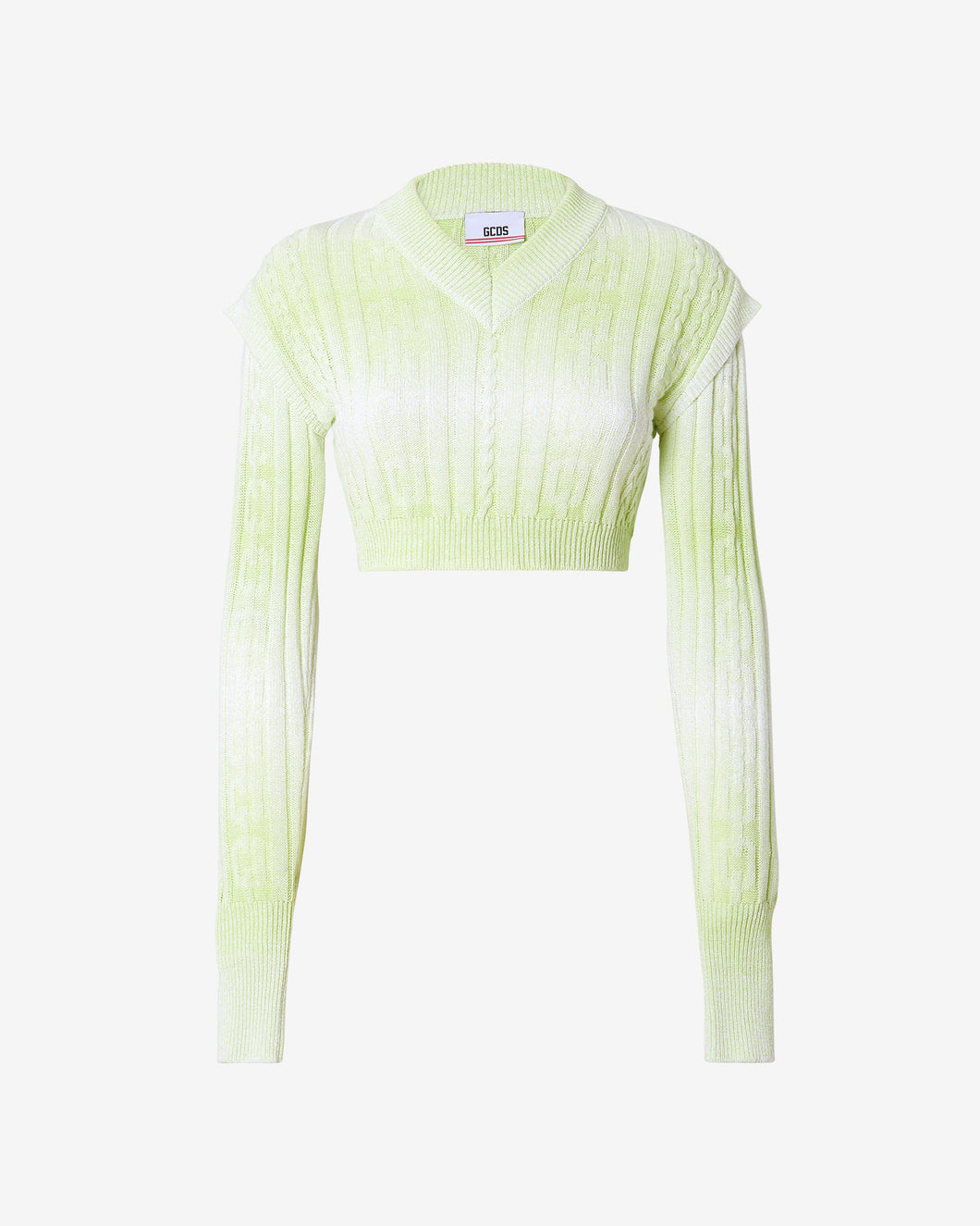 Gcds Braids Crop Top : Women Knitwear Lime | GCDS Spring/Summer 2023