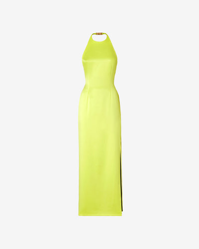 Bling Glossy Long Dress : Women Dress Yellow fluo | GCDS Spring/Summer 2023