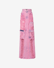 Load image into Gallery viewer, Denim Frayed Ultracargo Long Skirt : Women Skirts Pink | GCDS Spring/Summer 2023
