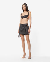 Load image into Gallery viewer, Logo Clip Pinstrip Skirt : Women Skirts Black | GCDS Spring/Summer 2023
