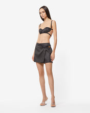 Load image into Gallery viewer, Logo Clip Pinstrip Skirt : Women Skirts Black | GCDS Spring/Summer 2023
