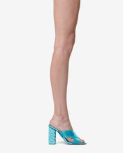 Load image into Gallery viewer, Transpallic Criss-Cross High Sandal : Women Shoes Light Blue | GCDS Spring/Summer 2023
