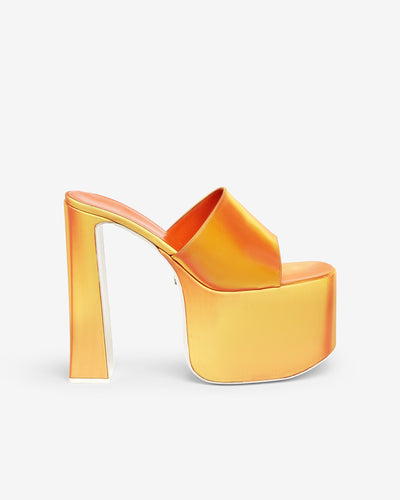 Holographics Platform Sandals : Women Shoes Orange | GCDS Spring/Summer 2023