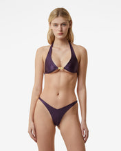 Load image into Gallery viewer, Metallic Logo Clip Bikini Bra : Women Swimwear Violet | GCDS Spring/Summer 2023
