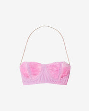 Load image into Gallery viewer, Ribbed Denim Bra : Women Tops Pink | GCDS Spring/Summer 2023
